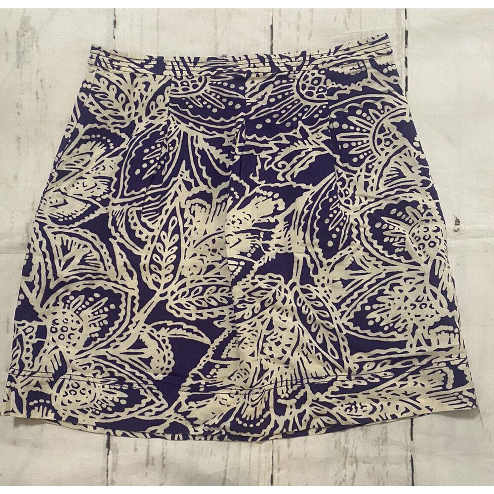 Loft Brunch Skirt‎ Women's Size 8 Purple & Cream Casual Fun Skirt